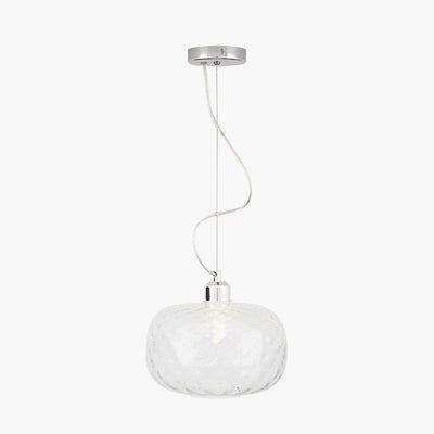 Pacific Lifestyle Lighting Azores Clear Textured Glass Oval Pendant House of Isabella UK