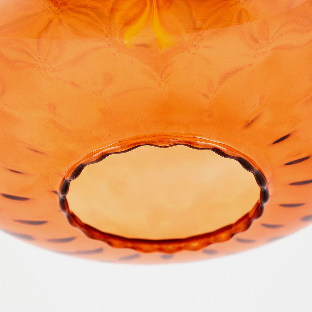 Azores Orange Textured Glass Oval Pendant.