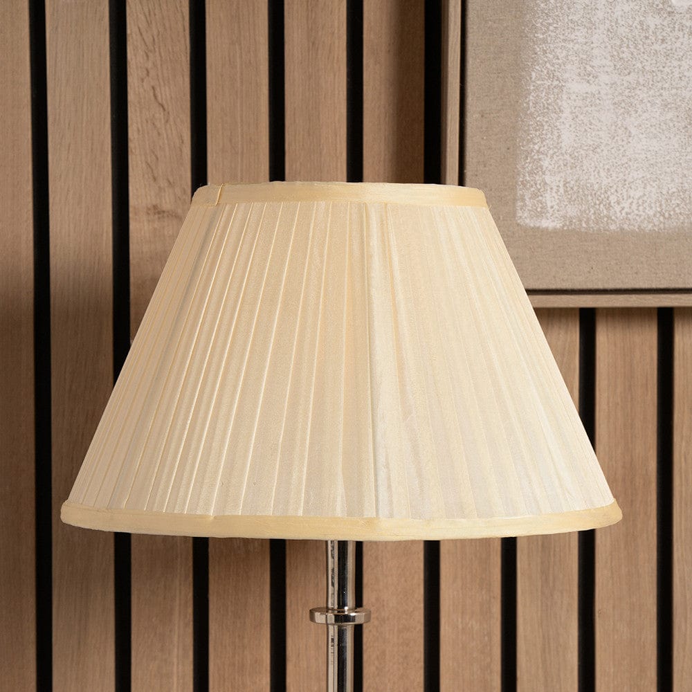 Pacific Lifestyle Lighting Bacall 35cm Almond Silk Knife Pleat Empire Shade House of Isabella UK