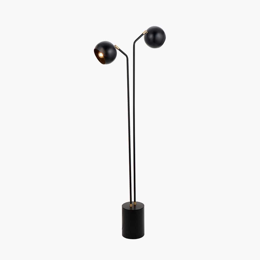 Pacific Lifestyle Lighting Bailey Black Metal 2 Head Floor Lamp House of Isabella UK