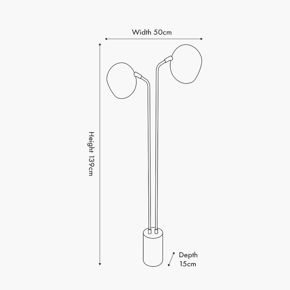 Bailey Black Metal 2 Head Floor Lamp.
