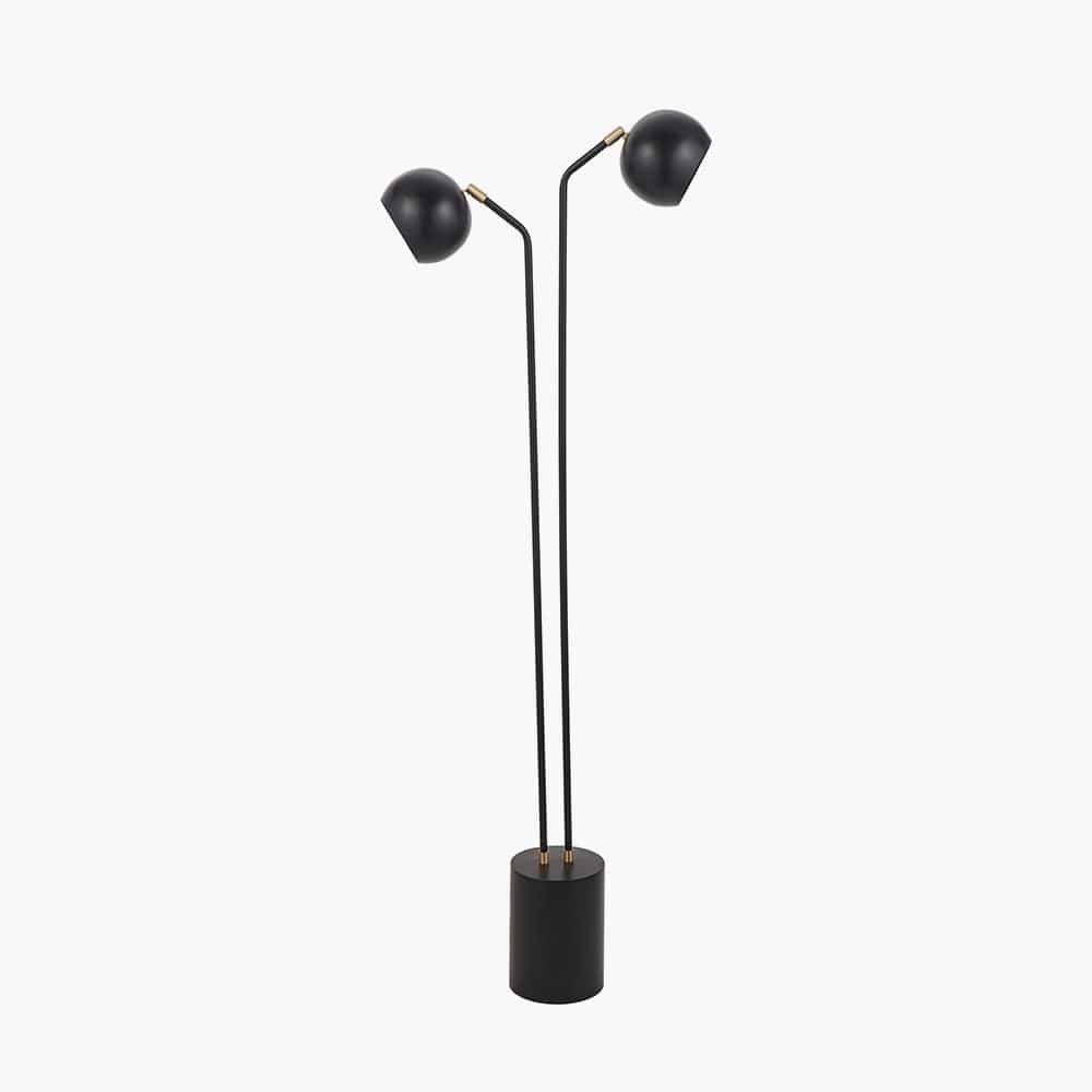 Pacific Lifestyle Lighting Bailey Black Metal 2 Head Floor Lamp House of Isabella UK