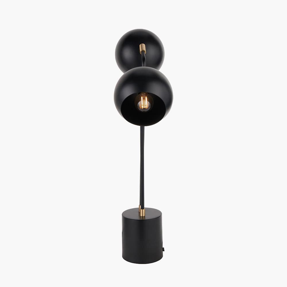 Bailey Black Metal 2 Head Table Lamp.