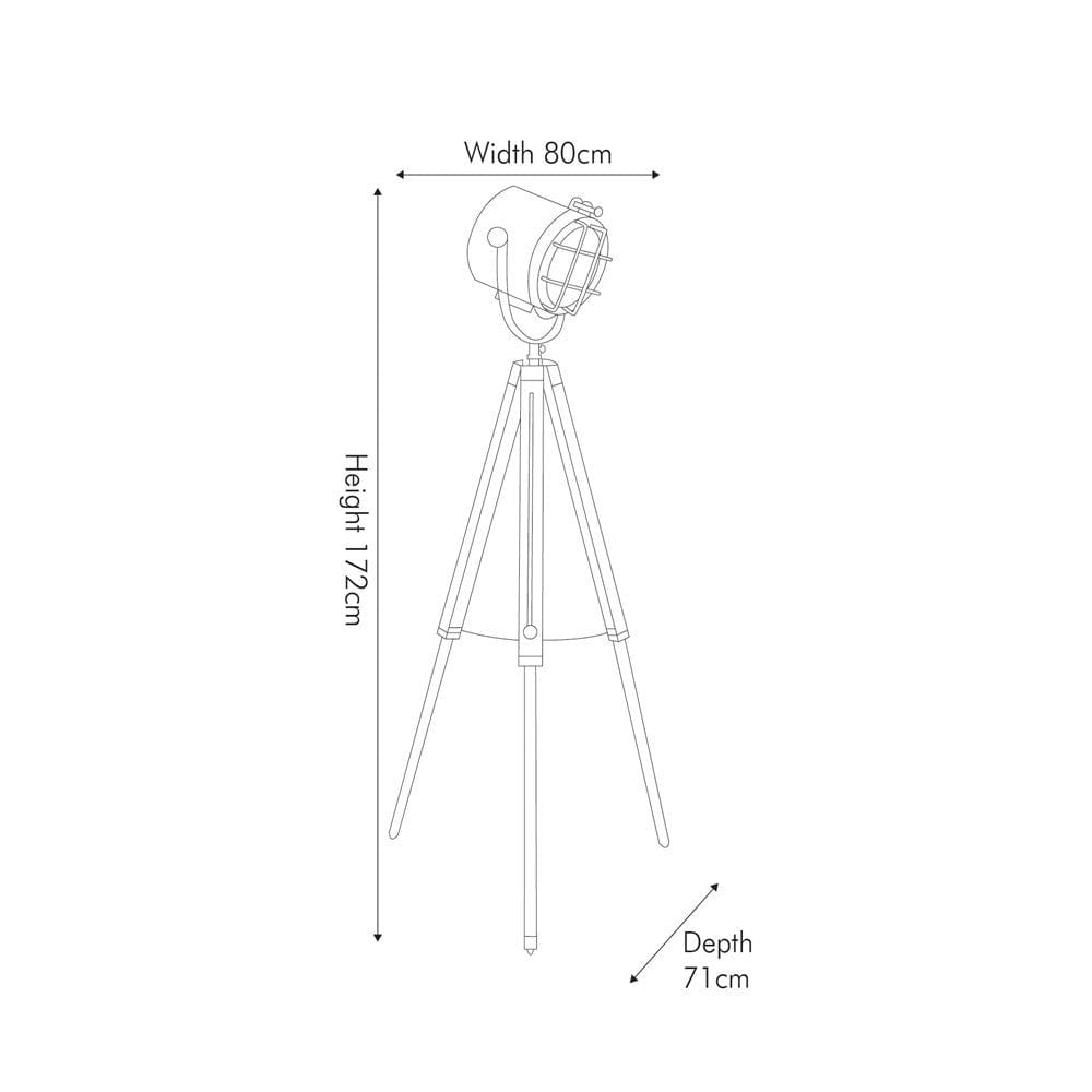 Beckett Black and Silver Tripod Marine Floor Lamp.