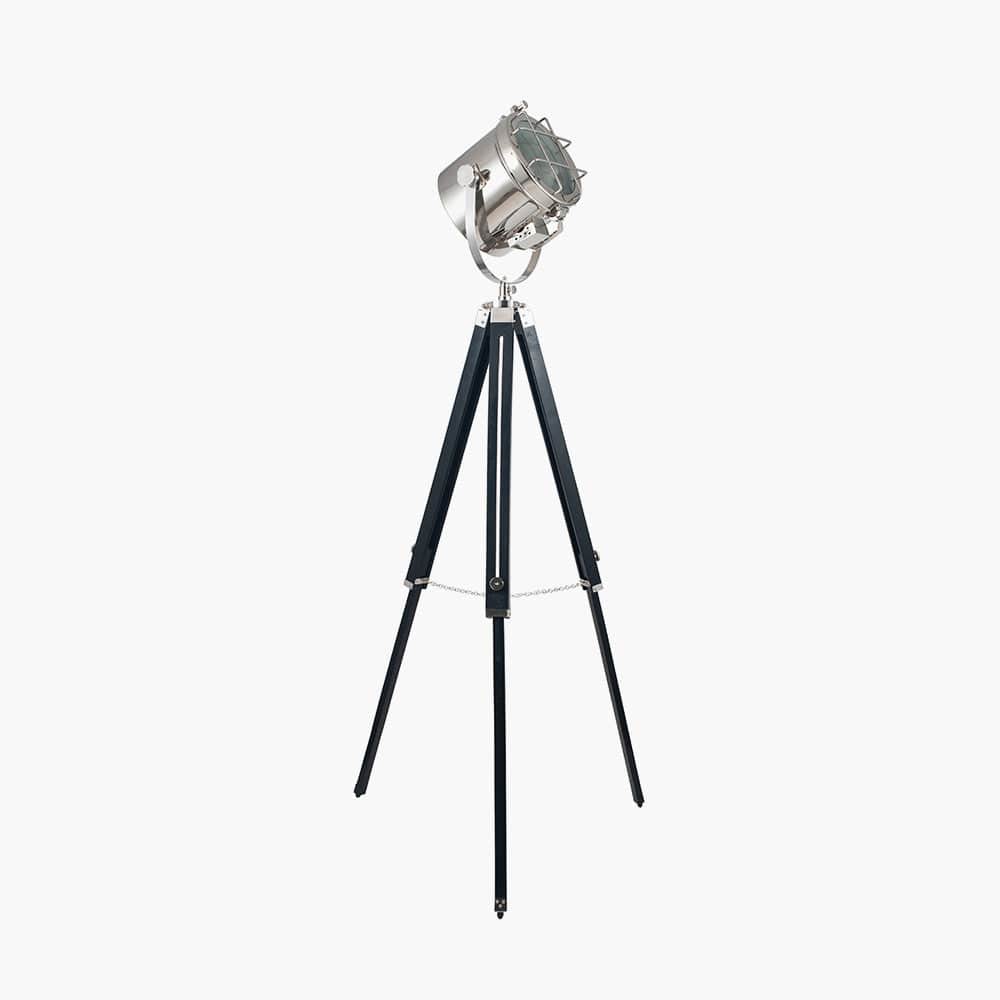 Beckett Black and Silver Tripod Marine Floor Lamp.