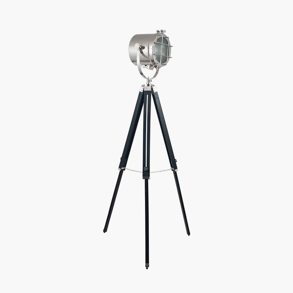 Beckett Black and Silver Tripod Marine Floor Lamp.