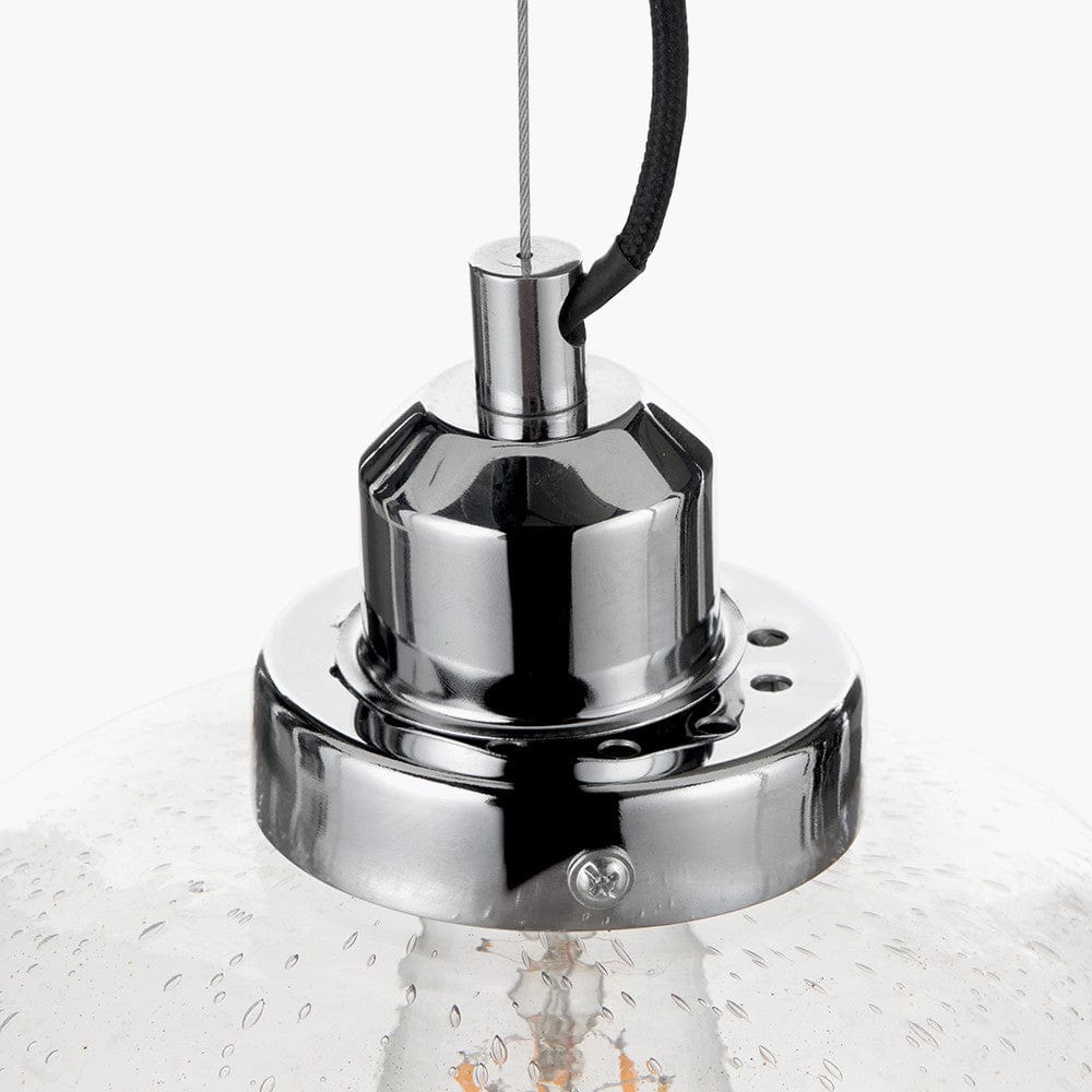 Beja Organic Shape Clear Bubble Glass Pendant.