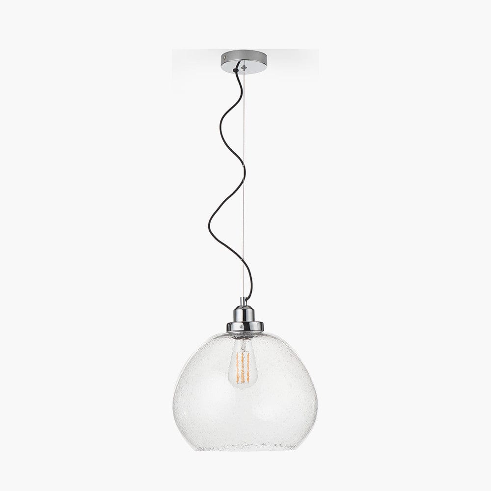 Beja Organic Shape Clear Bubble Glass Pendant.
