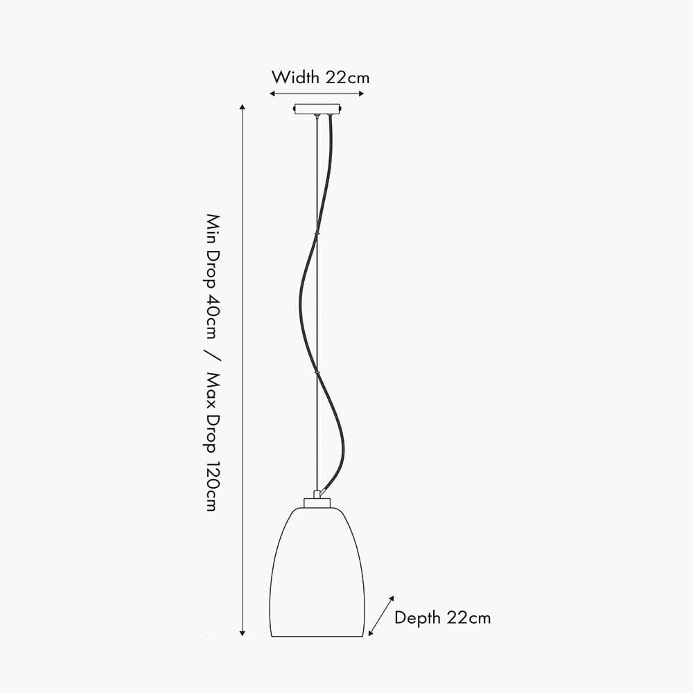 Beja Organic Shape Tall Clear Bubble Glass Pendant.