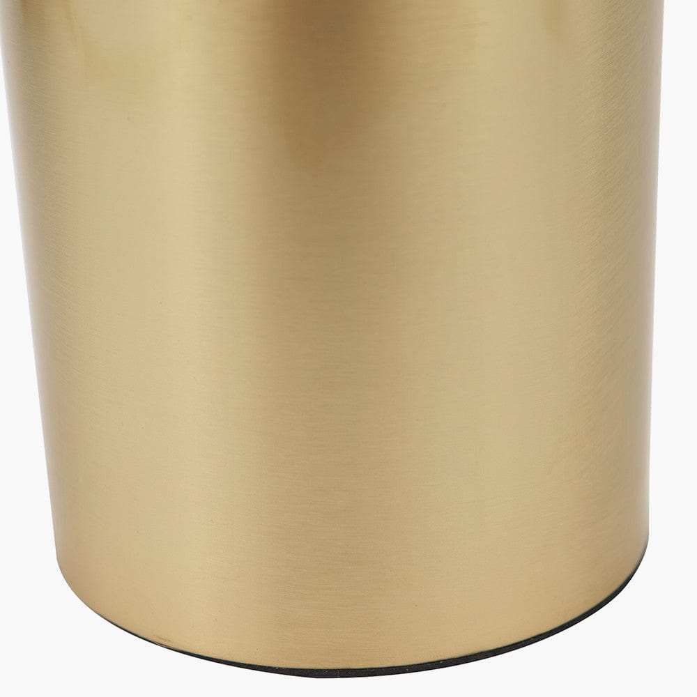 Bella White Ribbed Glass & Gold Metal Squoval Floor Lamp.