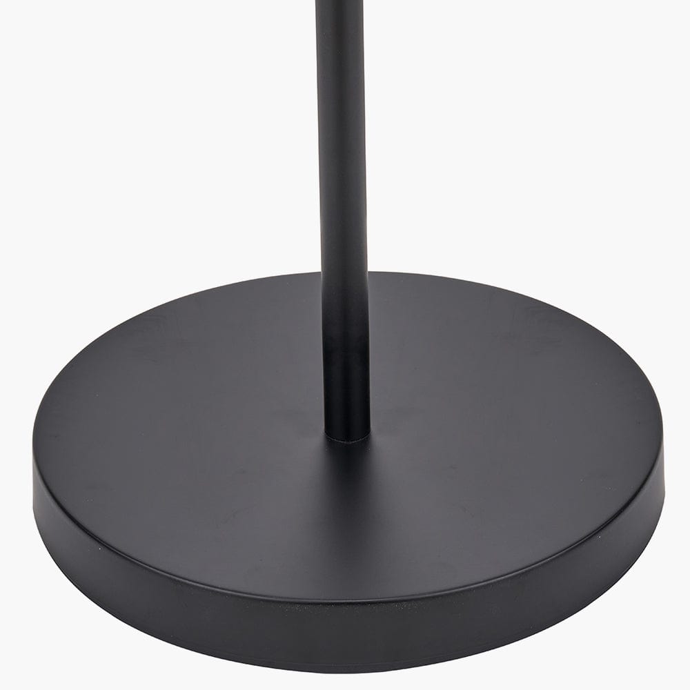 Benedict Black and Brushed Silver Metal Floor Lamp.