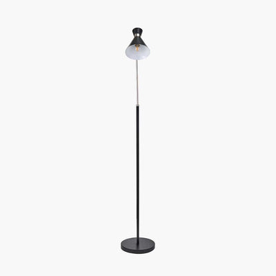 Pacific Lifestyle Lighting Benedict Black and Brushed Silver Metal Floor Lamp House of Isabella UK