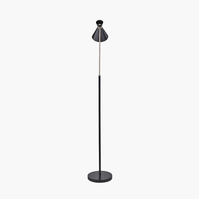 Pacific Lifestyle Lighting Benedict Black and Brushed Silver Metal Floor Lamp House of Isabella UK