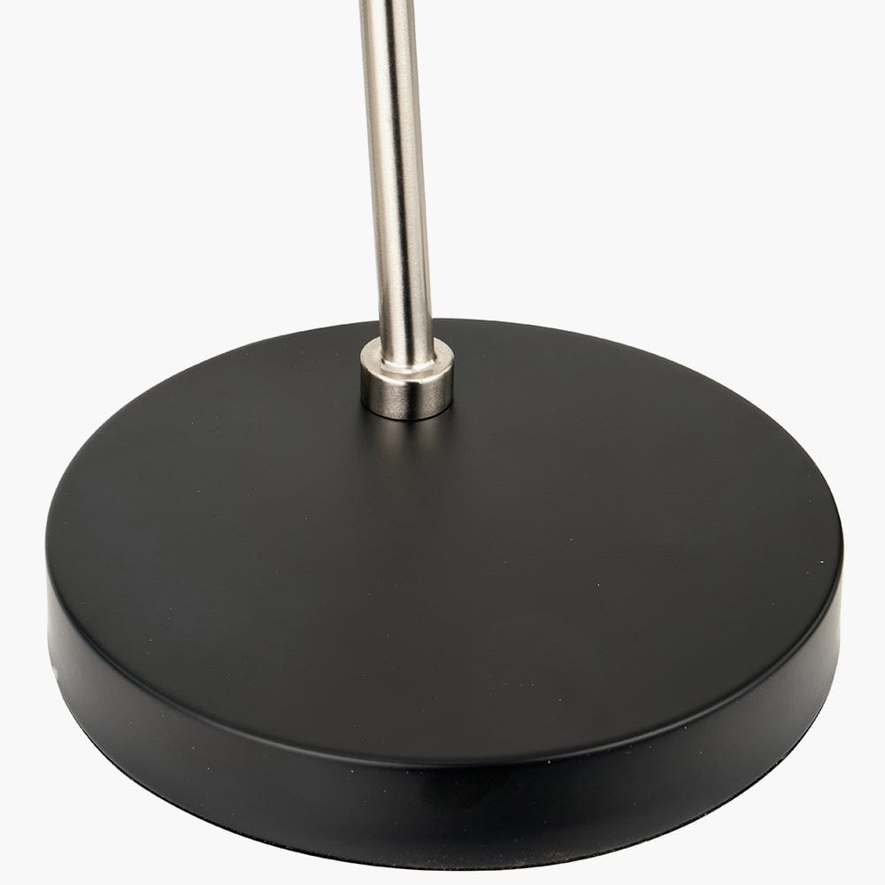 Benedict Black and Brushed Silver Metal Table Lamp.