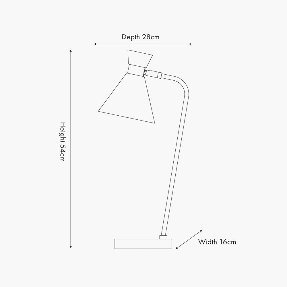 Benedict Black and Brushed Silver Metal Table Lamp.