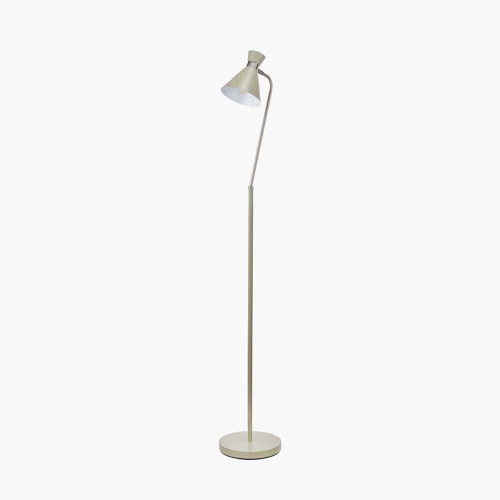 Pacific Lifestyle Lighting Benedict Sage and Brushed Silver Metal Floor Lamp House of Isabella UK