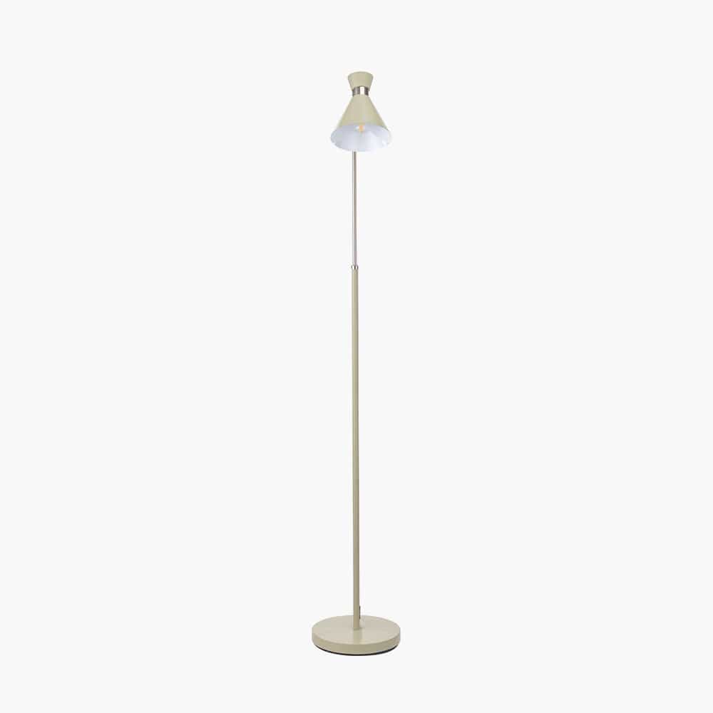 Benedict Sage and Brushed Silver Metal Floor Lamp.