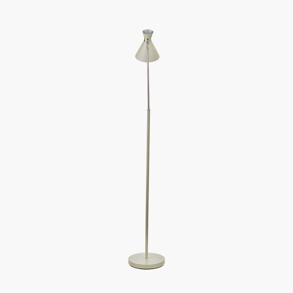 Benedict Sage and Brushed Silver Metal Floor Lamp.