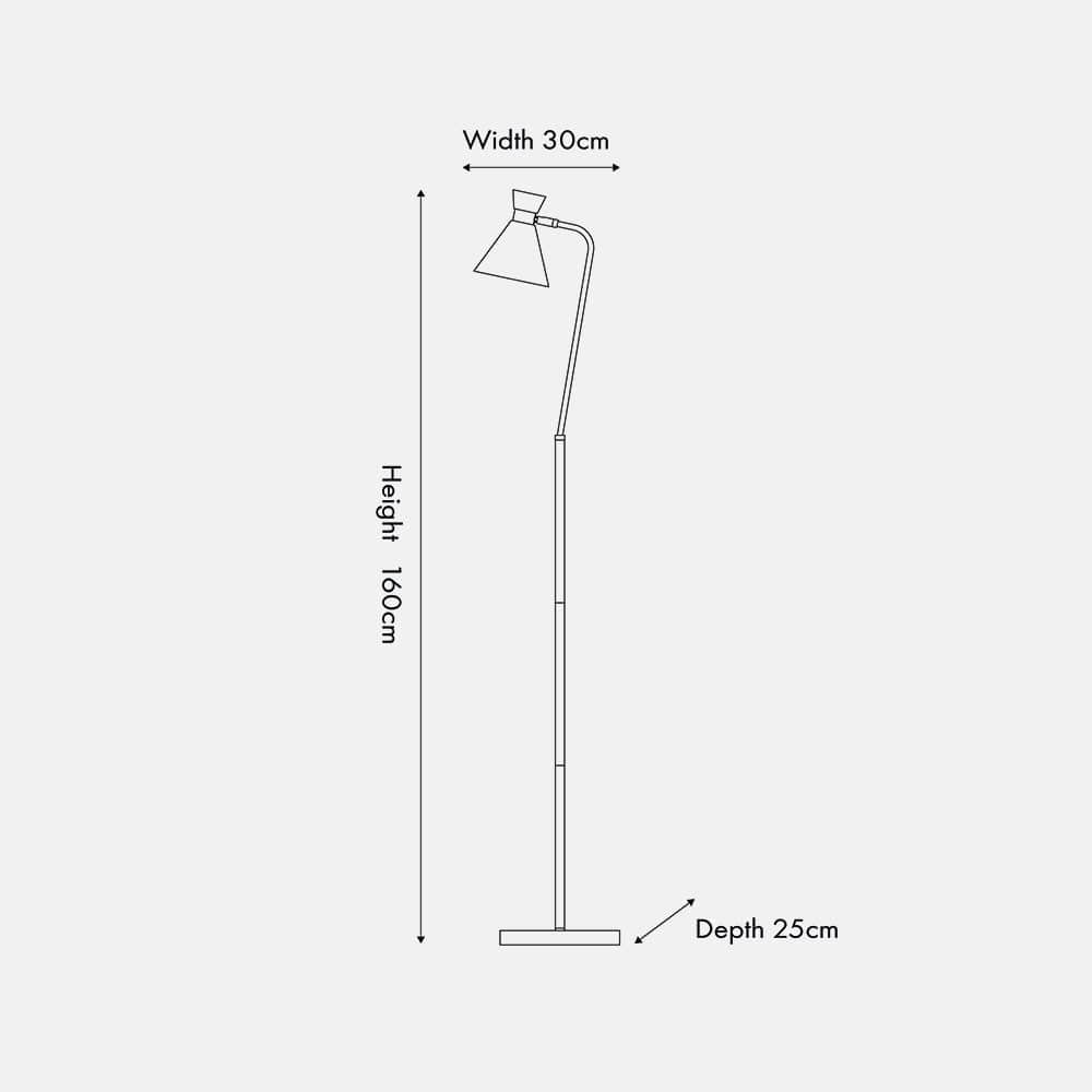 Benedict Sage and Brushed Silver Metal Floor Lamp.