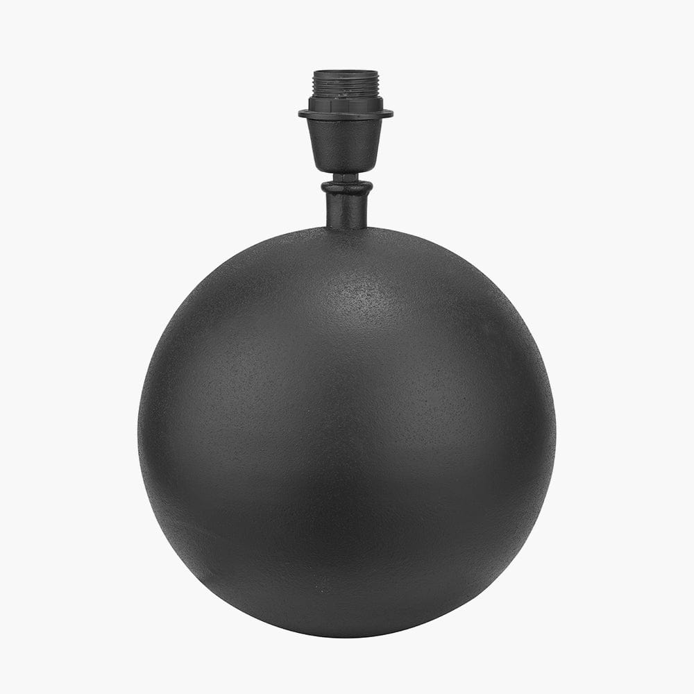 Benio Matt Black Metal Spherical Table Lamp Base.
