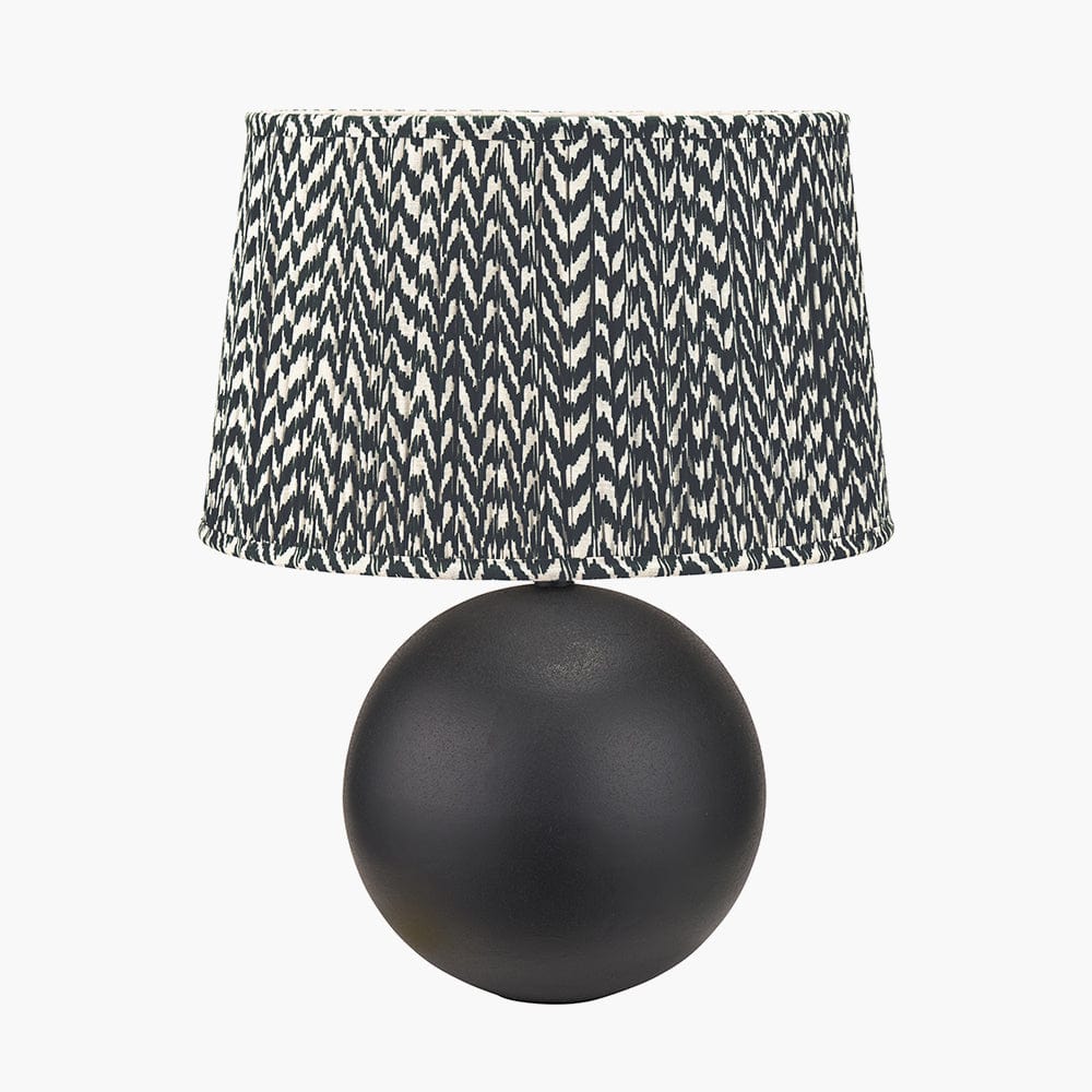 Benio Matt Black Metal Spherical Table Lamp Base.