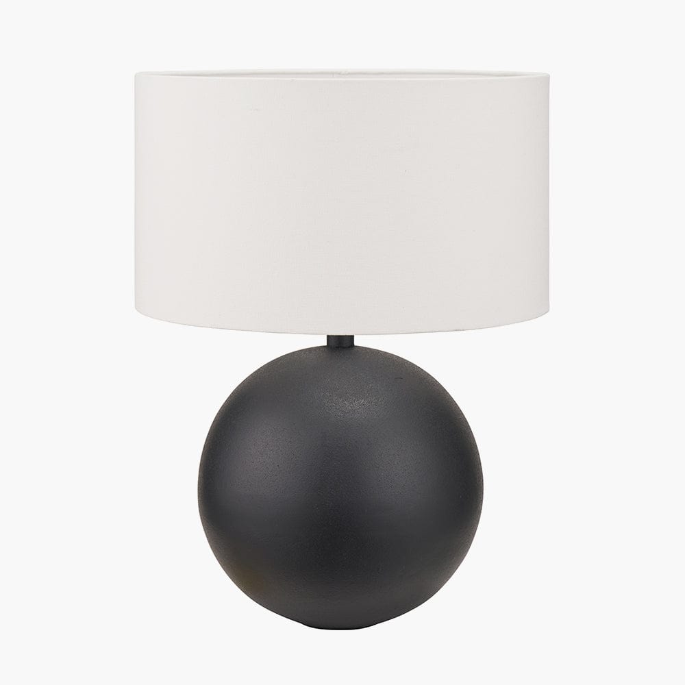 Benio Matt Black Metal Spherical Table Lamp Base.
