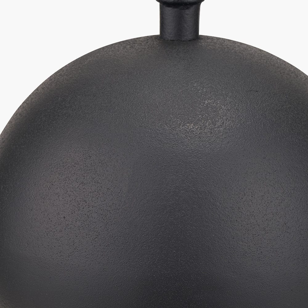 Benio Matt Black Metal Spherical Table Lamp Base.