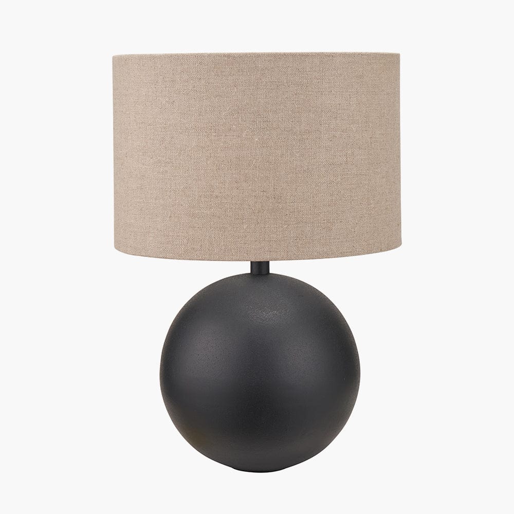 Benio Matt Black Metal Spherical Table Lamp Base.