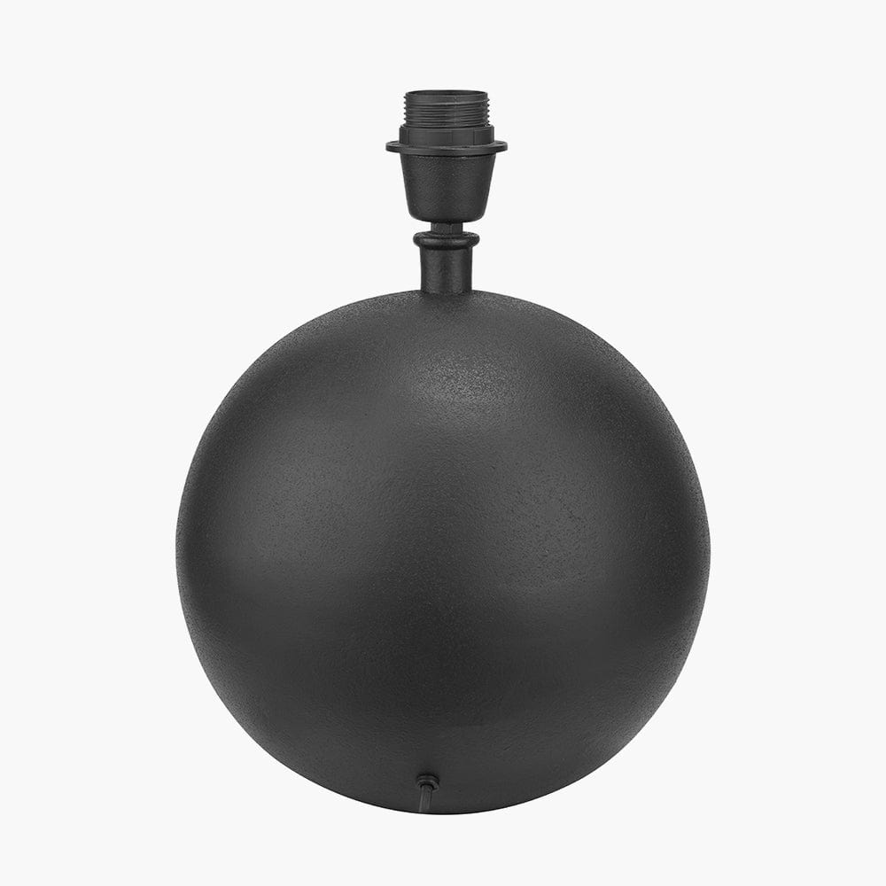 Benio Matt Black Metal Spherical Table Lamp Base.