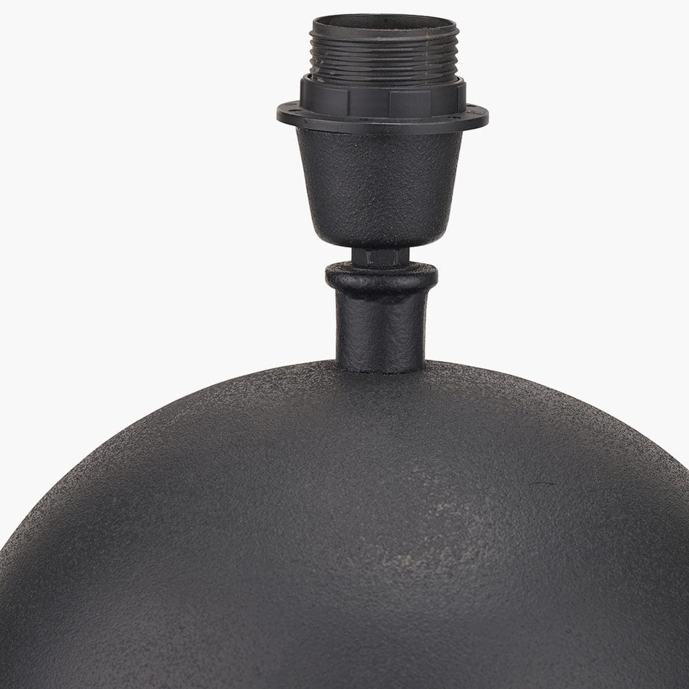 Benio Matt Black Metal Spherical Table Lamp Base.