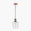 Pacific Lifestyle Lighting Bexley Clear Glass with Antique Brass Fitting Elec Pendant House of Isabella UK