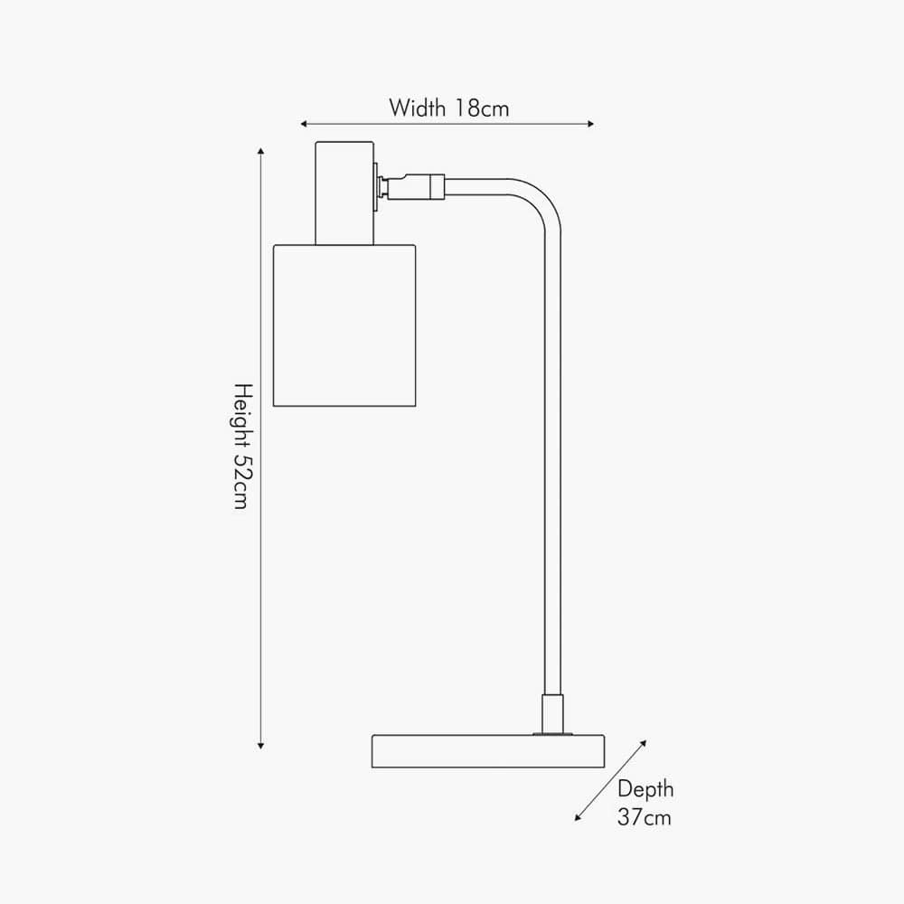 Biba Black and Antique Copper Metal Task Table Lamp.