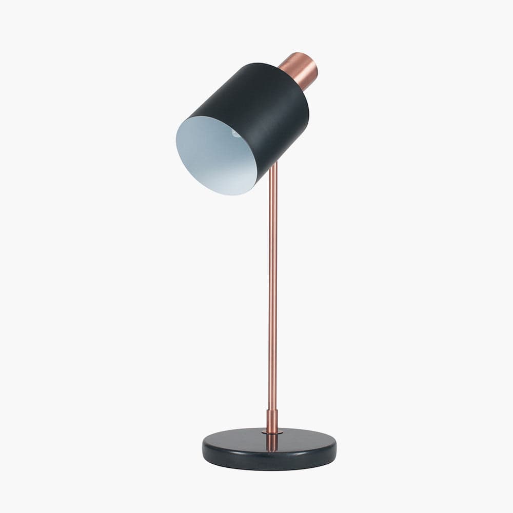 Biba Black and Antique Copper Metal Task Table Lamp.