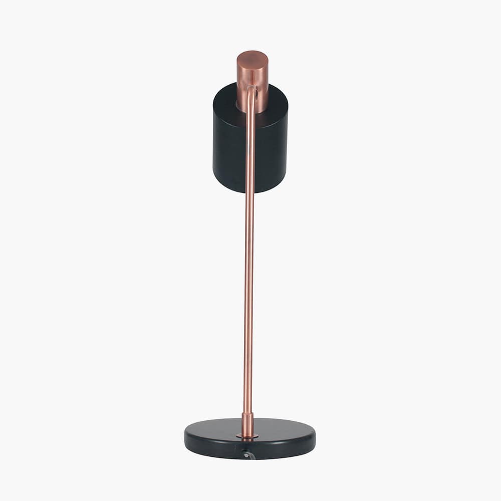 Biba Black and Antique Copper Metal Task Table Lamp.