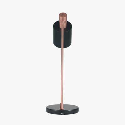 Pacific Lifestyle Lighting Biba Black and Antique Copper Metal Task Table Lamp House of Isabella UK