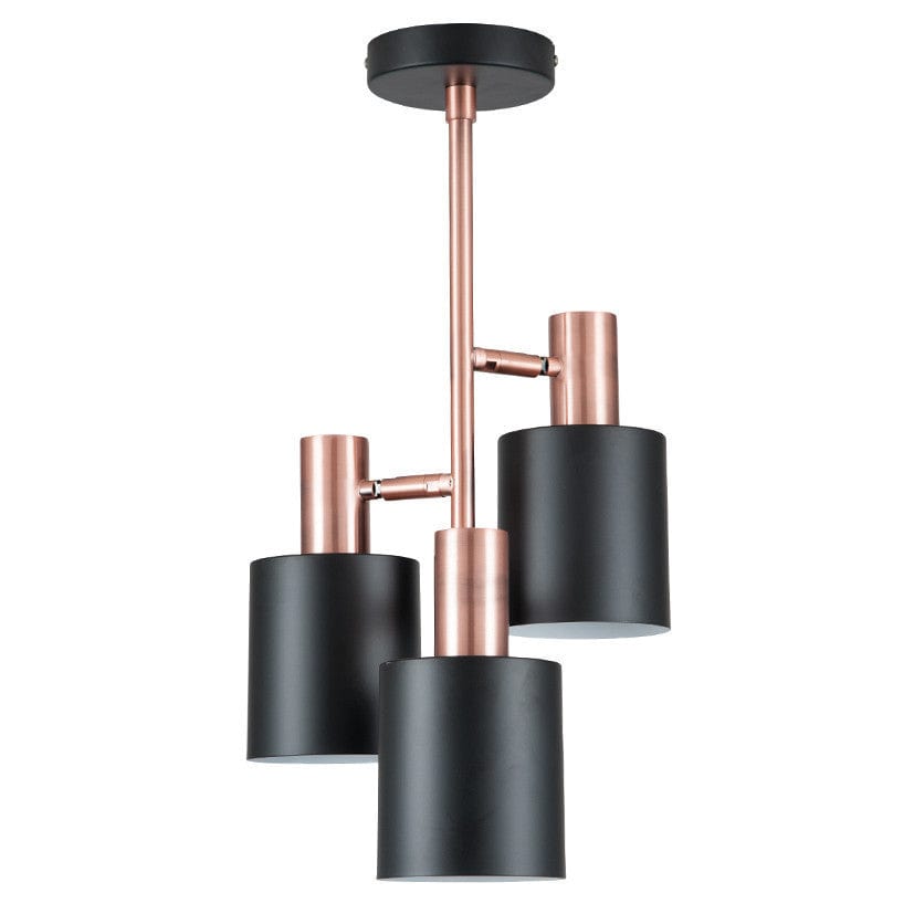 Biba Black & Antique Copper 3 Light Electrified Pendant.