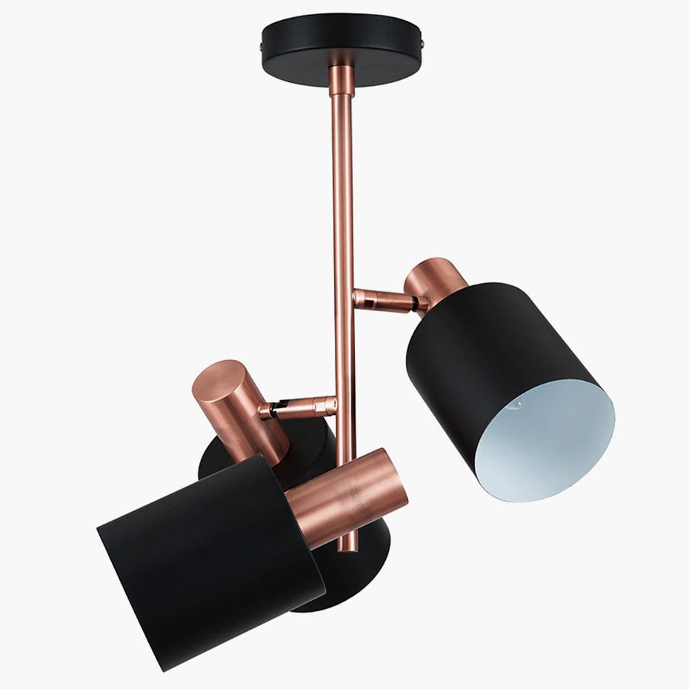 Biba Black & Antique Copper 3 Light Electrified Pendant.
