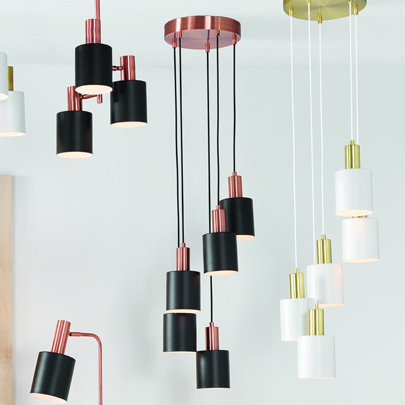 Biba Black & Antique Copper 5 Drop Pendant.