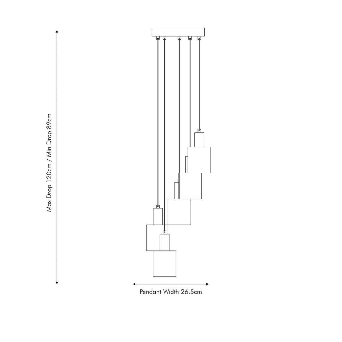 Biba White and Gold Five Drop Pendant.