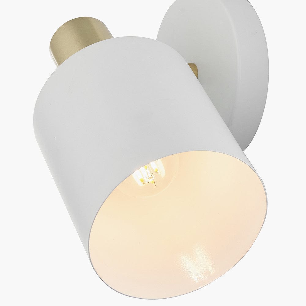 Biba White and Gold Retro Wall Light | OUTLET.