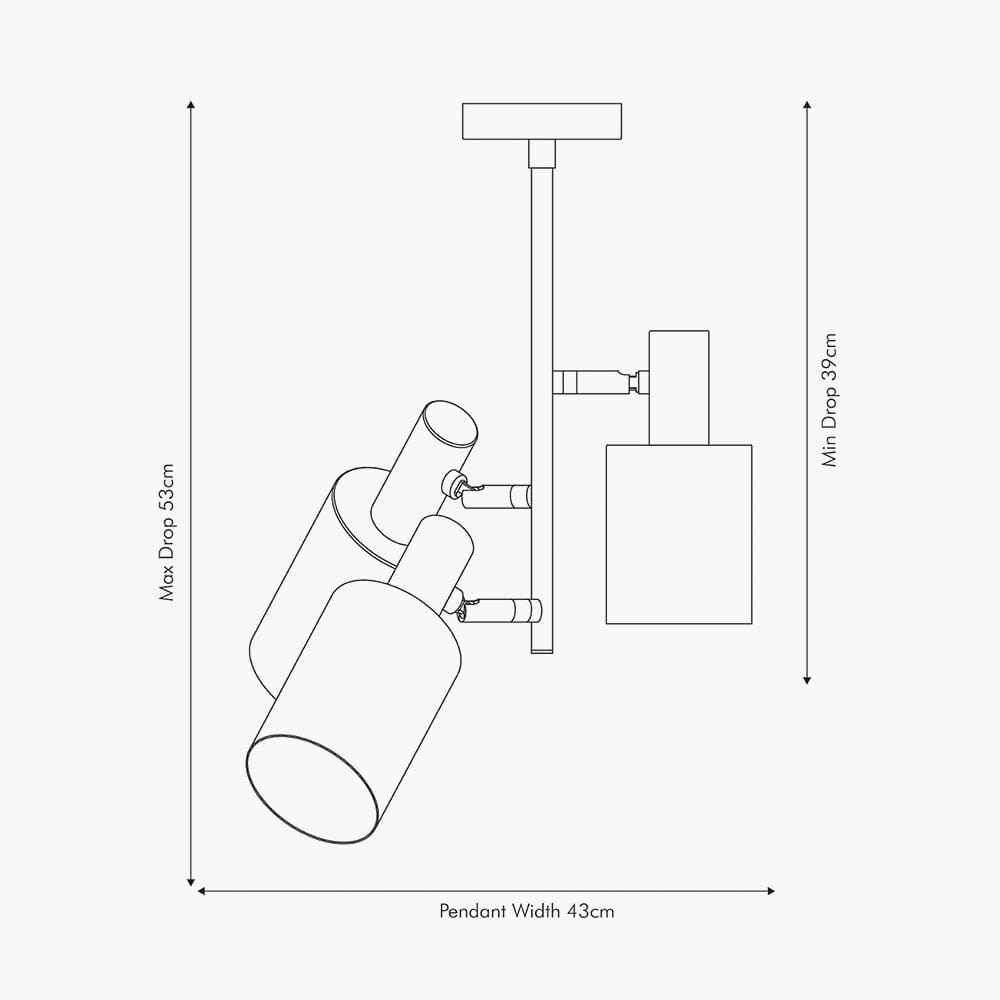Biba White & Brass 3 Light Electrified Pendant.