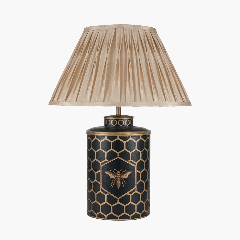 Black Honeycomb Hand Painted Metal Table Lamp - Base Only.
