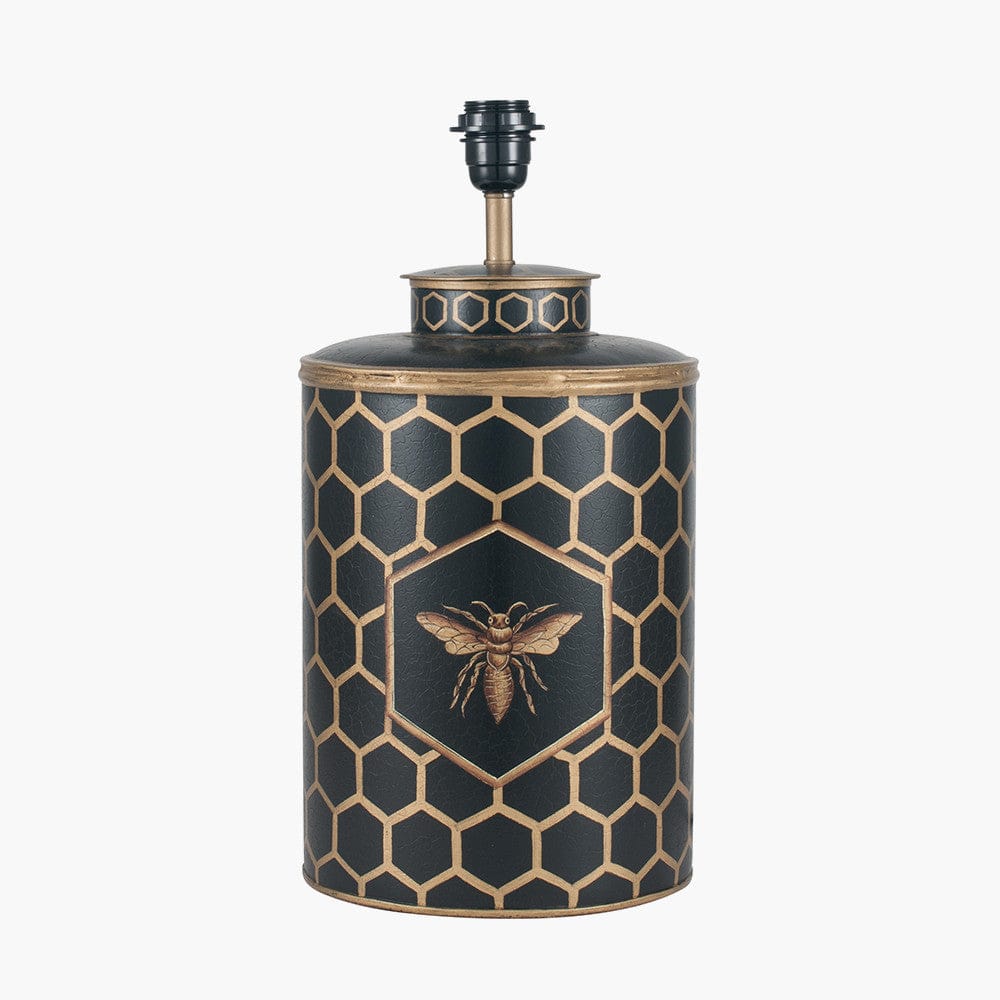 Pacific Lifestyle Lighting Black Honeycomb Hand Painted Metal Table Lamp - Base Only House of Isabella UK