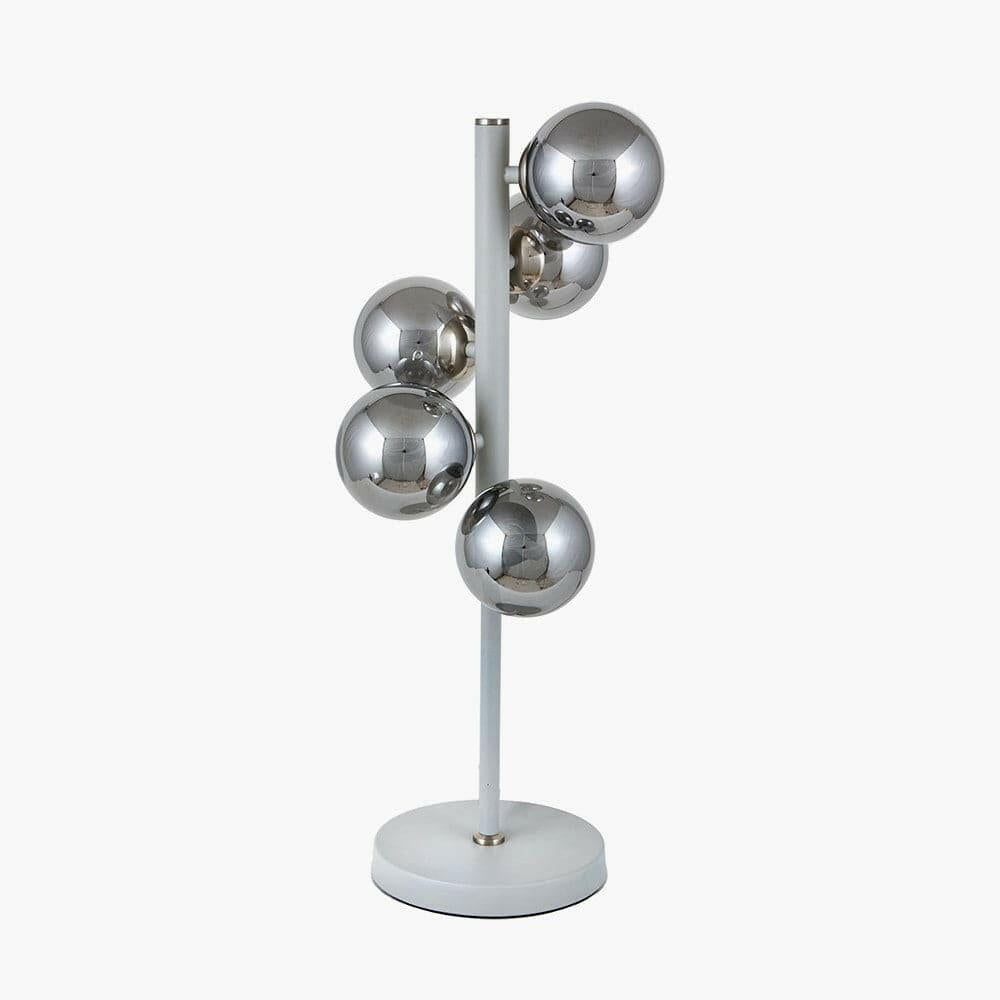 Blair Smoke Glass Ball and Grey Metal Table Lamp | OUTLET.