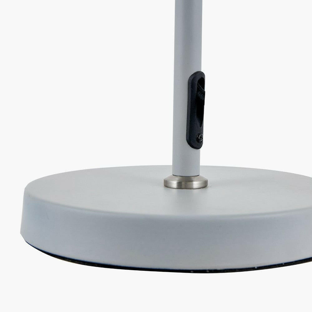 Blair Smoke Glass Ball and Grey Metal Table Lamp | OUTLET.