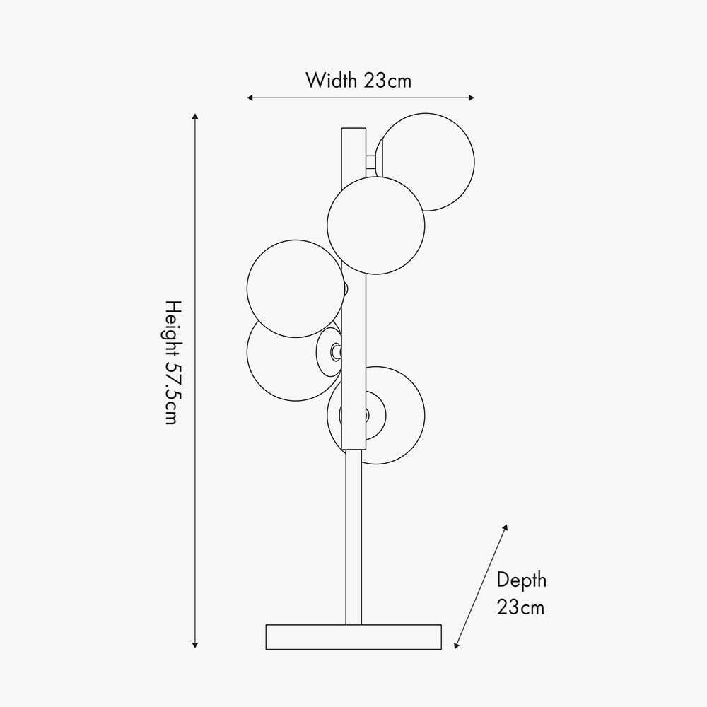Blair Smoke Glass Ball and Grey Metal Table Lamp | OUTLET.