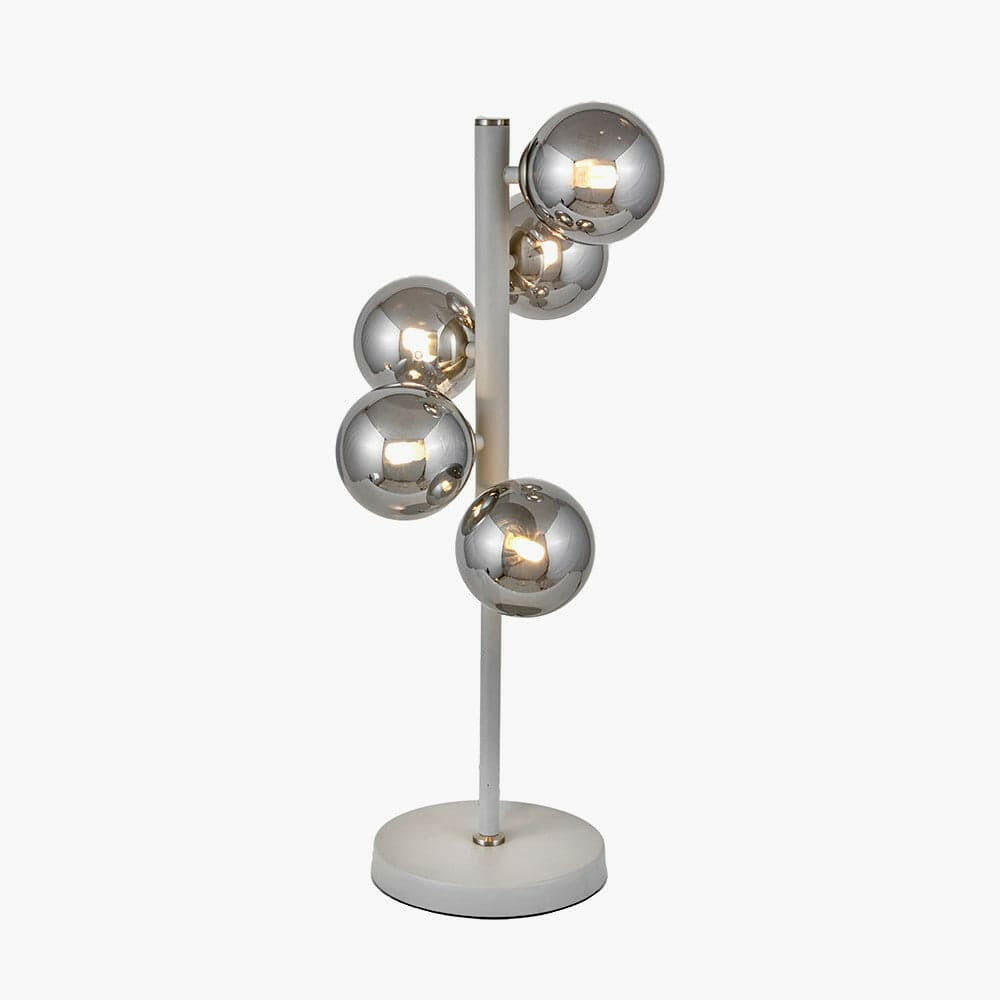 Blair Smoke Glass Ball and Grey Metal Table Lamp | OUTLET.