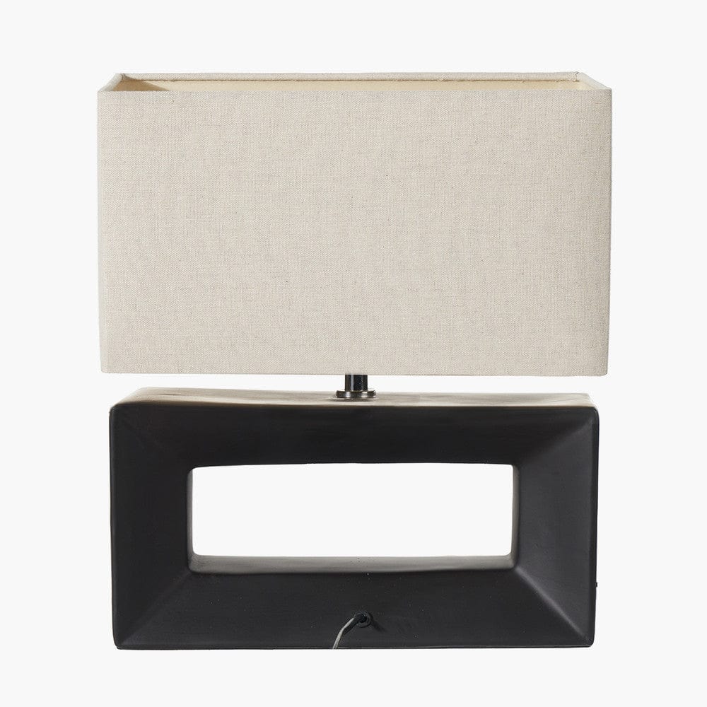 Block Black Ceramic Rectangular Table Lamp.