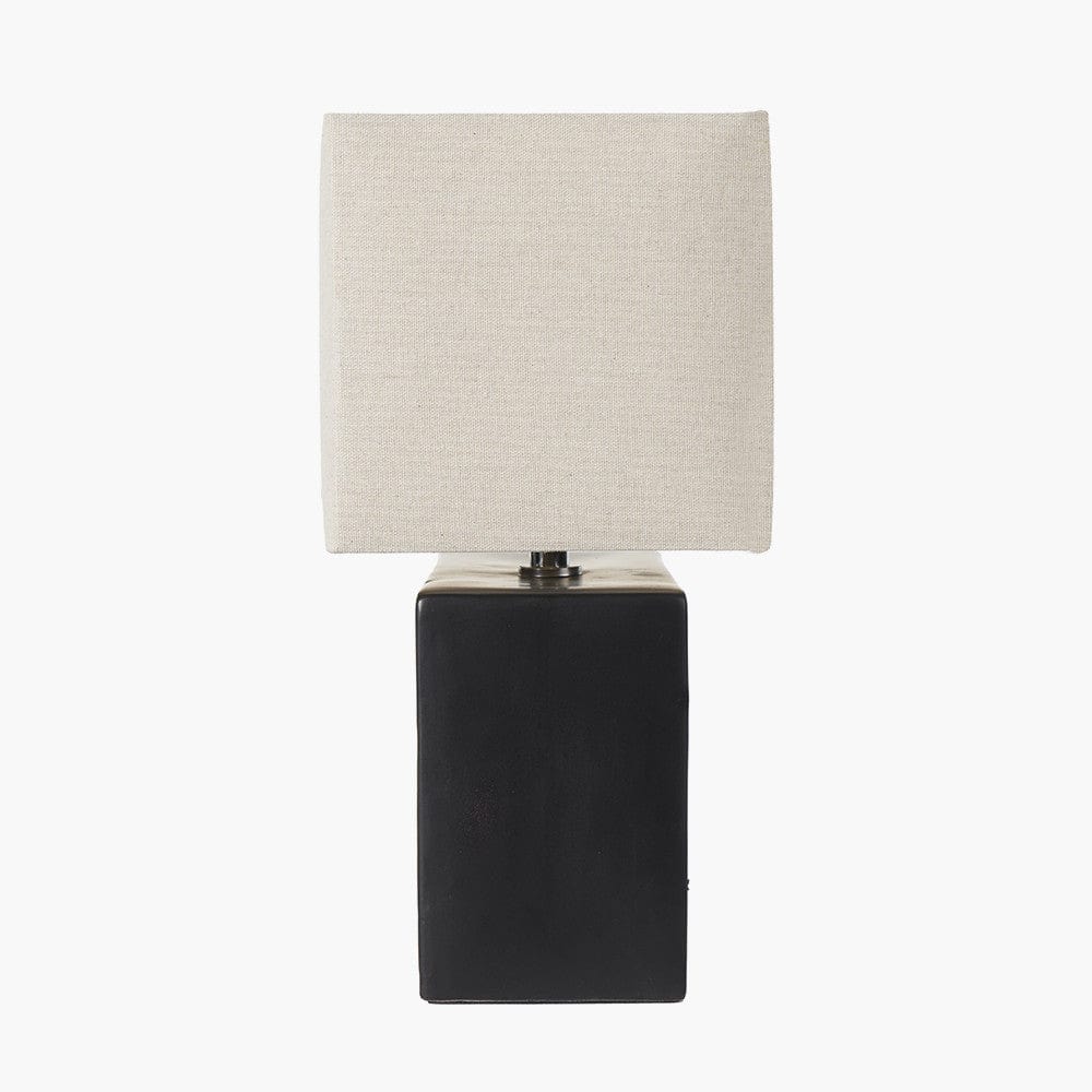 Block Black Ceramic Rectangular Table Lamp.