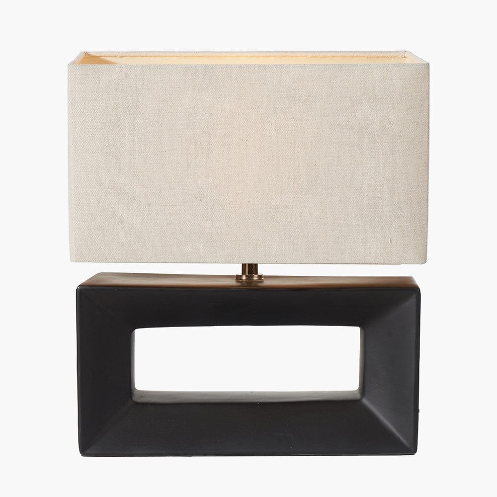 Block Black Ceramic Rectangular Table Lamp.